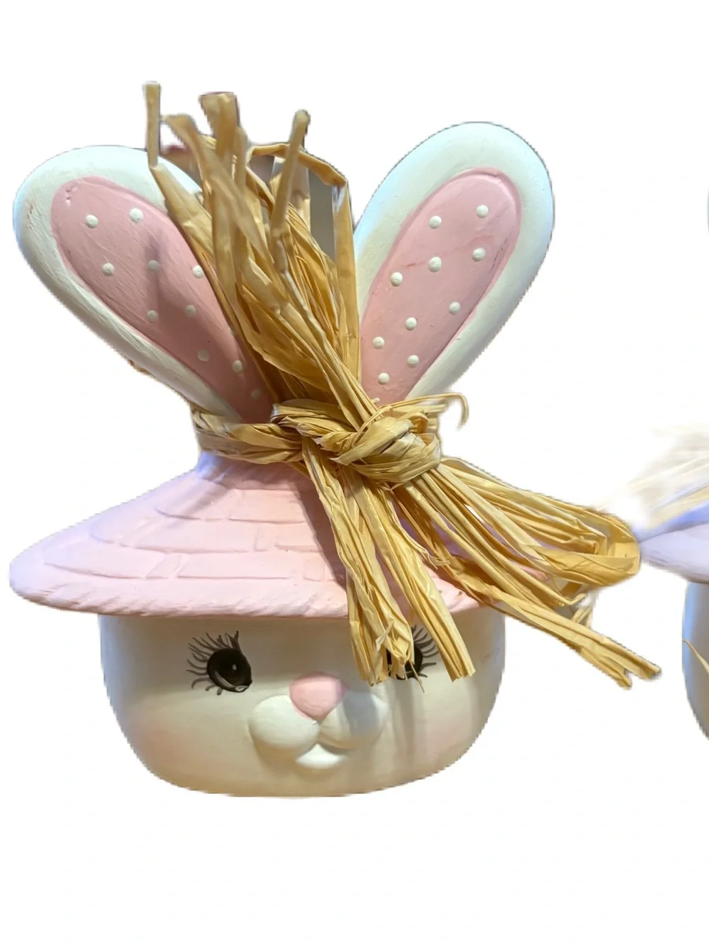 Vintage Pastel Bunny Ceramic Stand Up Bundle Lot Purple Pink Easter Decor